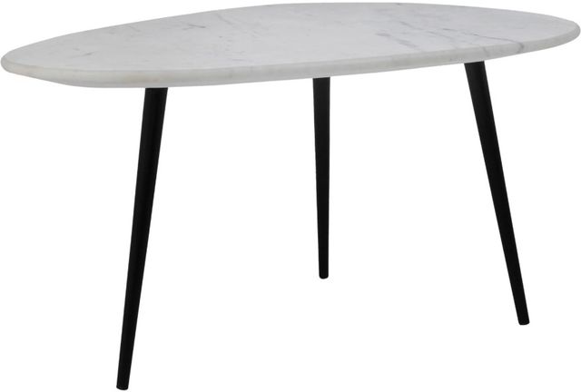 Renwil® Keely White Coffee Table with Matte Black Base-0