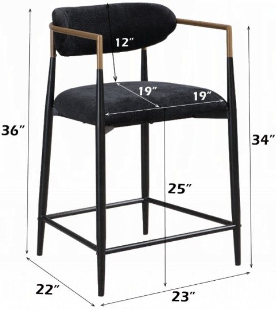 ACME Furniture Jaramillo Black Counter Height Chair-2
