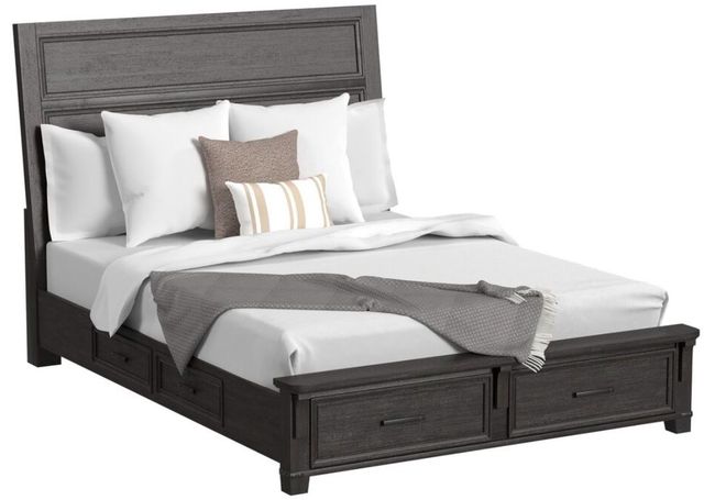 Elements International Colorado City Black Charcoal King Storage Bed-0