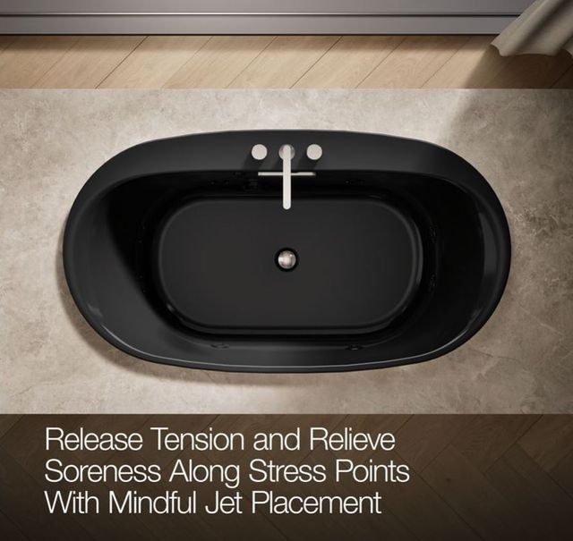 KOHLER® Underscore® Black 66" x 36" Drop-In/ Undermount Heated Whirlpool Bath-3