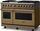 Viking® 5 Series 48" Golden Hour Pro Style Dual Fuel (LP) Range with Brushed Brass Trim-3