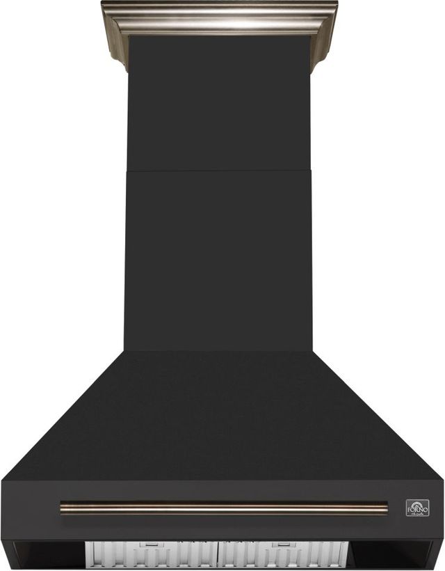 FORNO® Aria Series Alta Qualita 30" Black Wall Mounted Range Hood-0