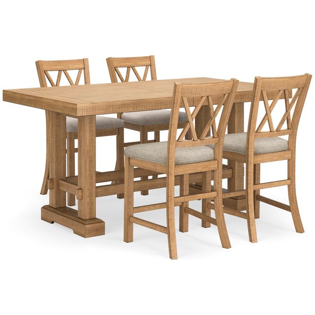 Signature Design by Ashley® Havonplane 5-Piece Brown Counter Height Dining Set-0