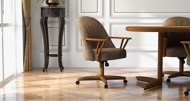 Chromcraft™ Customizable Bailey Dining Chair with Wide Wood Caps-1