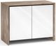 Salamander Designs® Barcelona 323 AV Cabinet-Natural Walnut/Gloss White-0