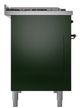 Ilve® Nostalgie II Noblesse 48'' Emerald Green Pro Style Dual Fuel Range with Burnished Trim-2