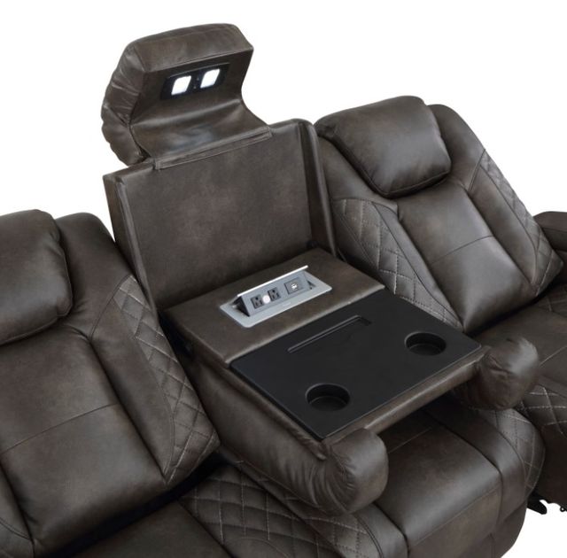 Mazin Furniture Tabor Brownish Gray Power Reclining Sofa-3