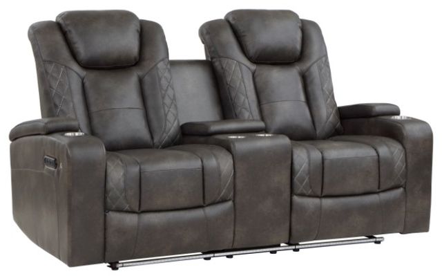 Mazin Furniture Tabor Brownish Gray Power Reclining Loveseat-0