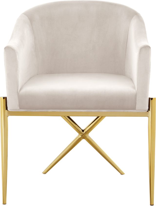 Meridian Furniture Xavier Cream/Gold Velvet Dining Chair-1