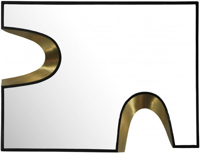 Meridian Furniture Soleil Black/Gold 36" Mirror-1