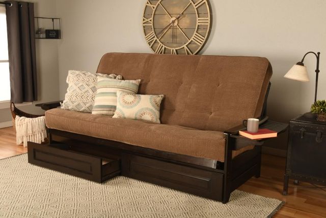 Kodiak Furniture Phoenix Marmont Mocha/Espresso Queen Storage Futon with Mattress-1