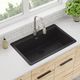 Elkay Quartz Classic® Black 33" x 20-7/8" x 9-7/16" Single Bowl Drop-In Sink-2