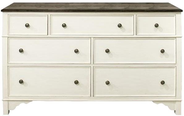 Riverside Furniture Grand Haven Feathered White/Rich Charcoal 7-Drawer Dresser-0