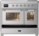 Ilve® Majestic III 40" Stainless Steel Pro Style Induction Range with Triple Glass Door and Chrome Trim-2