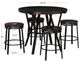 Powell® Enzo 5-Piece Charcoal Brown Dining Set with Black Base-3