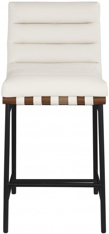 Meridian Furniture Burke Matte Black/Cream Counter Stool-1