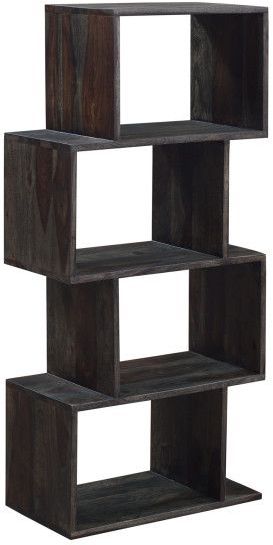 Porter International Designs Fall River Gray 4-Tier Bookcase-0