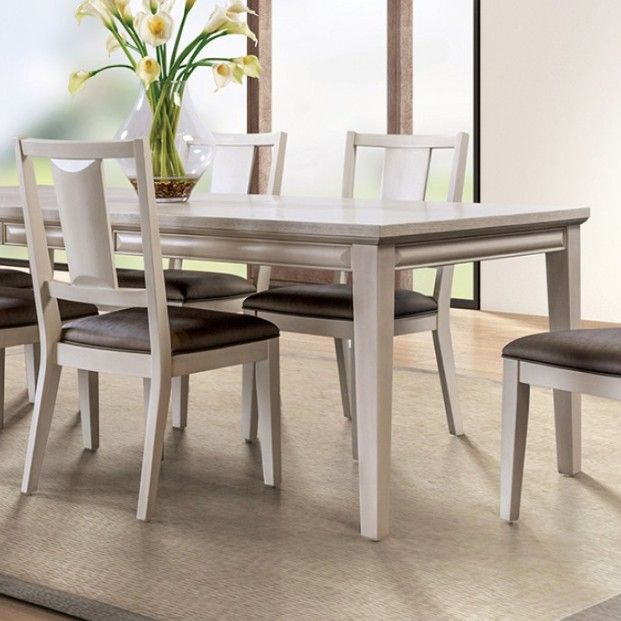 Furniture of America® Hinwitz 7-Piece White Oak Dining Table Set-3