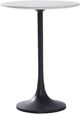 Renwil® Mortain Natural White Marble Table with Black Base -0