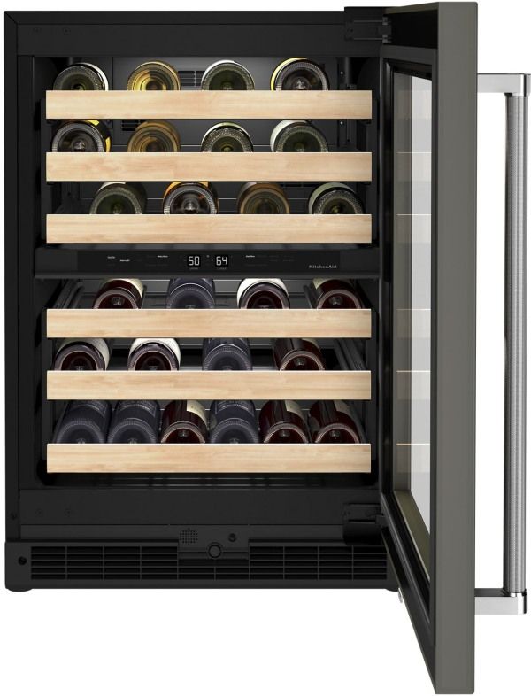 Refroidisseur à vin encastré de 24 po KitchenAid® de 46 bouteilles - Prêt pour le panneau-4
