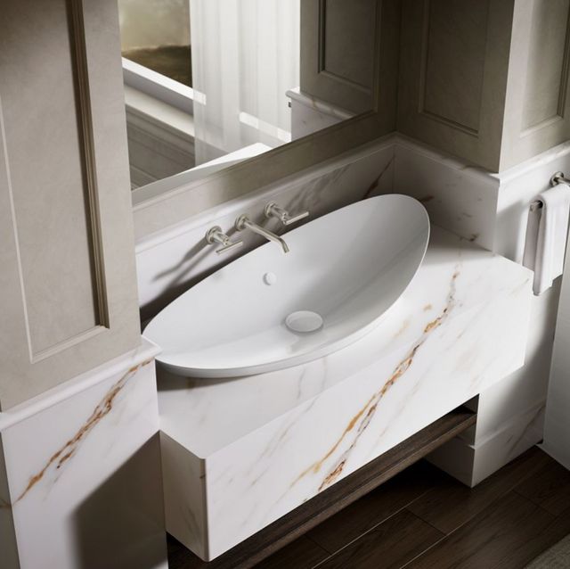 Kohler Veil™ White 38.5" Oval Vessel Bathroom Sink-2