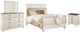 Signature Design by Ashley® Willowton 4-Piece Whitewash Queen Sleigh Bed Set-0