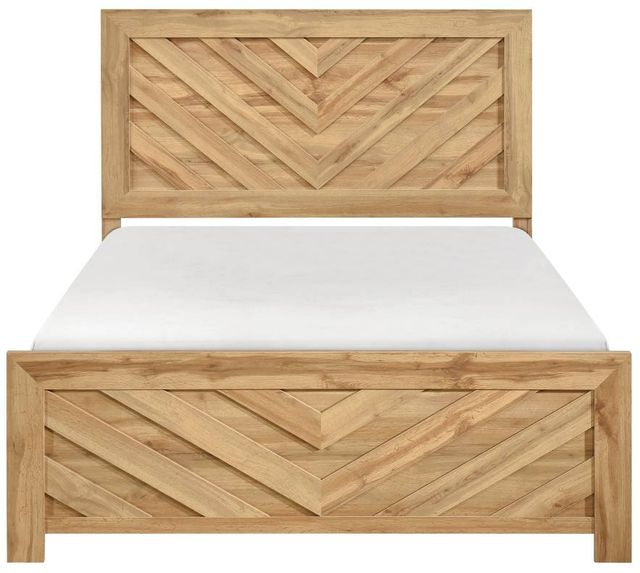 Homelegance® Corbin Natural Full Panel Bed in a Box with Chevron Pattern Design-2