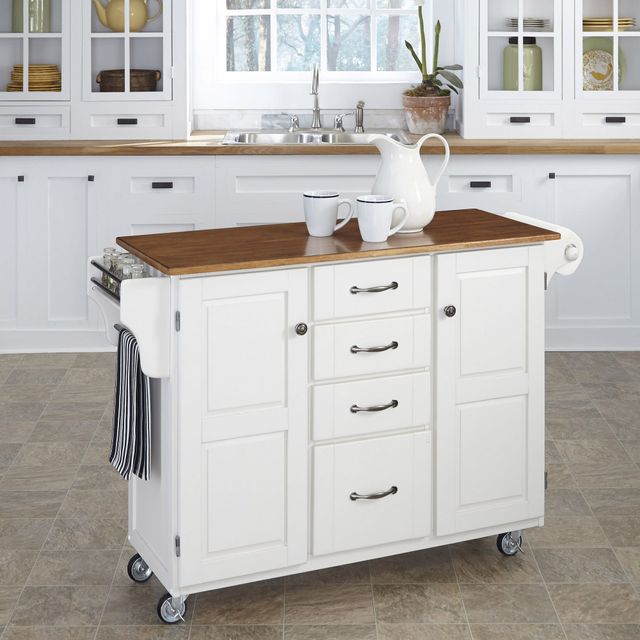 homestyles® Create-a-Cart Oak/White Kitchen Cart-1