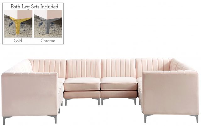 Meridian Furniture Alina Pink Velvet Modular Sectional-1