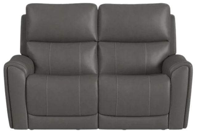 Flexsteel® Carter Smoke Power Reclining Loveseat with Power Headrests and Lumbar-2