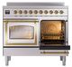 Ilve® Nostalgie II Noblesse 40'' Stainless Steel Pro Style Induction Range with Brass Trim-4