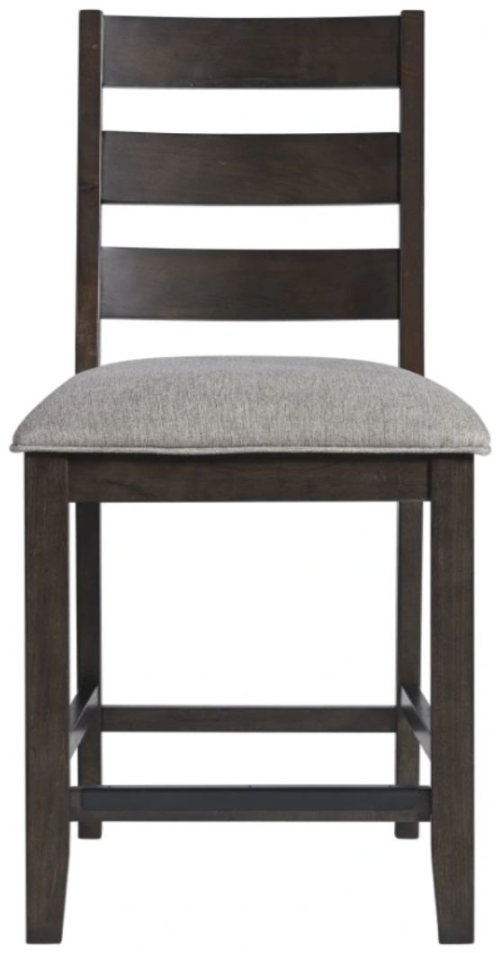 Intercon Beacon Black/Walnut Ladder Back Barstool with Cushion-2