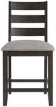 Intercon Beacon Black/Walnut Ladder Back Barstool with Cushion-2