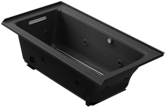KOHLER® Archer® Black 60" x 30" Alcove Whirlpool Bath with Bask® Heated Surface - Left Drain-0
