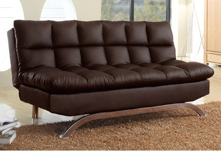 Milton Greens Stars Dark Brown Plush Futon Bed with Metal Legs-0