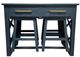 Million Dollar Rustic Teal Kitchen Island with Stool-0