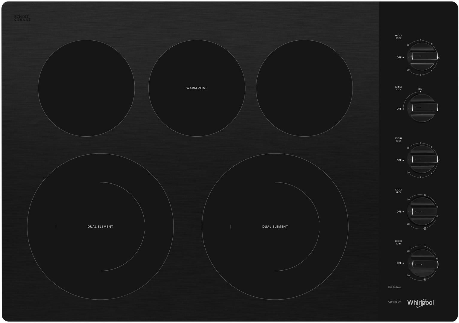 Whirlpool® 30" Black Electric Cooktop