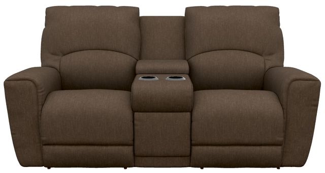 La-Z-Boy®  Cassian Teak Power Reclining Loveseat with Console, Headrest, and Lumbar-1