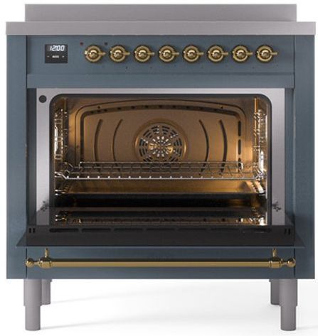 Ilve® Nostalgie II Series 36" Blue Grey Pro Style Induction Range-2