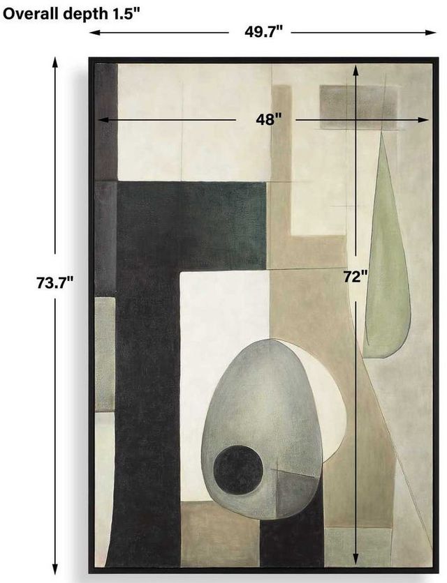 Uttermost® Fair Trade Black/Brown/Gray/Green Geometric Abstract Art-2