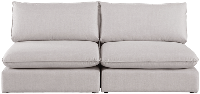 Meridian Furniture Mackenzie Beige 80" Linen Fabric Armless Modular Sofa-1