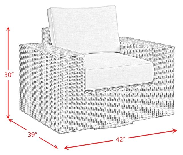 Elements International Carmona Beige/Natural Fabric/Olefin Outdoor Swivel Chair-2