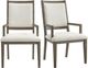 Elements International Versailles Contemporary Boucle White/Gray Dining Arm Chair-2