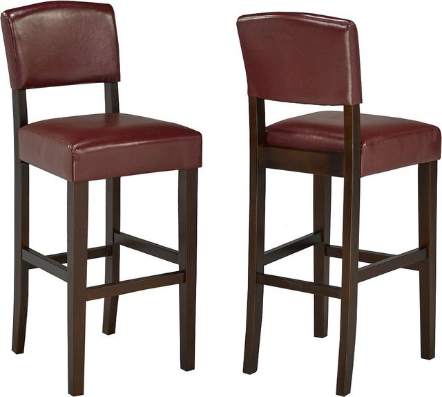 Brassex Inc. 2-Piece Brown/Deep Red 24'' Counter Stool Set-2
