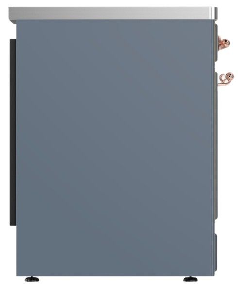Ilve® Majestic III 30" Blue Gray Pro Style Induction Range with Solid Door and Copper Trim-3