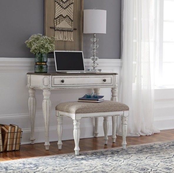 Liberty Furniture Magnolia Manor Antique White/Taupe Accent Bench-2