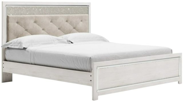 Signature Design by Ashley® Altyra White King Upholstered Panel Bed-0