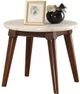 ACME Furniture Gasha White Marble Top End Table with Walnut Base-0