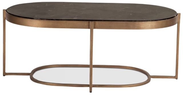 Home Trends & Design Reno Antique Brass/Black Coffee Table -1