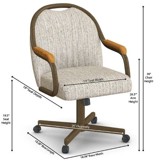 Chromcraft Customizable Medina Swivel Tilt Caster Casual Dining Chair-2